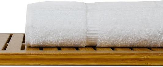 Bare Cotton Luxury Hotel & Spa Towel 100% Genuine Turkish Wash Cloths Dobby Border, White, Set of 12