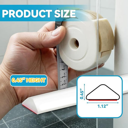 39'' Collapsible Shower Threshold Water Dam Shower Barrier Keeps Water Inside Threshold Dry and Wet Separation Retention System Suitable for Bathroom Kitchen Sink Bathtub