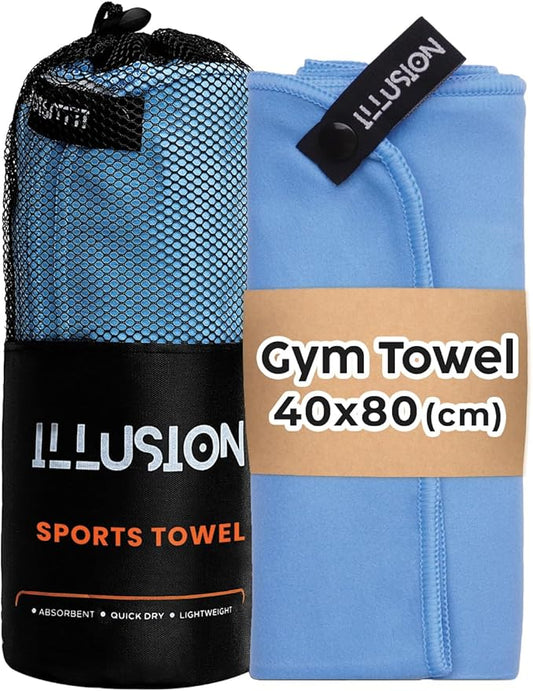 illusion Small Microfiber Gym Towels for Men and Women Active Sports (32" L x 16''W)-Lightweight Quick Dry Gym Towel for Sweat-Workout Towels Ideal for Yoga, Camping, Running, and Outdoor Activities
