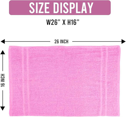 Hand Towels (Pack of 24) Pink Economy Towels Salon Towels - 100% Cotton Spa Towel – 16 x 27 Inches Highly Absorbable, Facial, Gym Towel, Hair, Face Towel Bulk