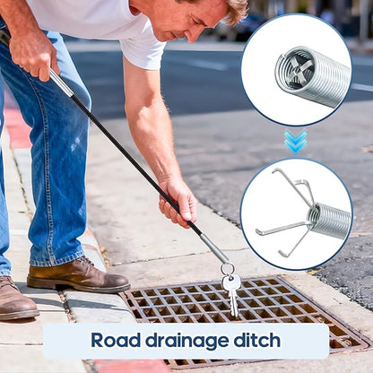 22 '' Flexible Grabber Claw (4 Claws), Drain Snake with Tweezers, Bendable Hose Grabber Reacher Tool, Retractable Drain Clog Remover Tool, Pickup Tool for Bath Tub, Toilet, Kitchen Sink & Sewer