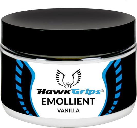 HawkGrips 8oz Massage Emollient, Vanilla, Emollient for IASTM and Massage, Soft Tissue Mobilization & Lubrication for Massage Therapy, Shea Butter, Oil Based, Vegan, Cream Alternative, Pack of 1