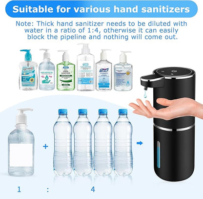 Automatic Soap Dispenser,Automatic Liquid Soap Dispenser Touchless,12.8oz/380ml USB Rechargeabled Wall Mounted Smart Soap Dispensers for Bathroom Kitchen Dish Soap(Black)