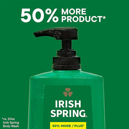 Irish Spring Active Scrub Exfoliating Body Wash for Men, 24-Hour Fresh, Biodegradable Ingredients, Paraben Free, Cool Fresh Scent, 30 fl oz Pump Bottle