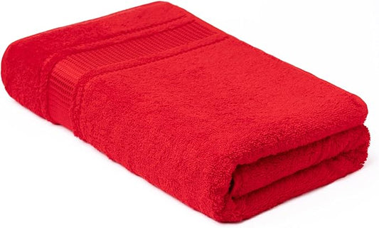 Melissa Linen, Bath Sheet, 100% Turkish Cotton Towel for Bathroom, Absorbent, Quick Dry, Durable and Soft Shower Towel, 35 in x 60 in Large, Spa and Hotel Quality, Red