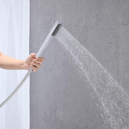 Freestanding Tub Filler Waterfall Bathtub Faucet Chrome Floor Mount Brass Single Handle Bathroom Faucets with Hand Shower