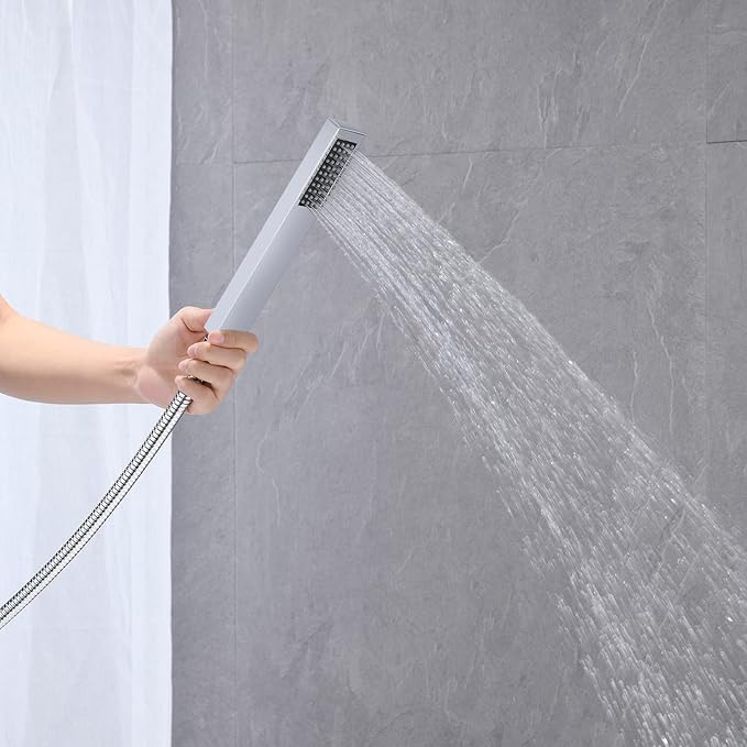 Freestanding Bathtub Faucet Tub Filler Chrome Floor Mount Bathroom Faucets Brass Single Handle with Hand Shower