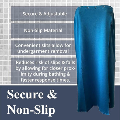 Dignity Bath & Spa Bathing Cover Up for Elderly, Senior & Disabled Men | Provides Privacy & Helps Caregivers with Bathing | Secure & Adjustable | Lightweight, Quick Drying & Non Slip (Men's L/XL)