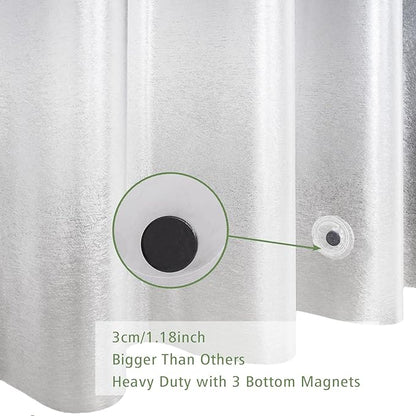 UFRIDAY Frosted Shower Stall Liner 36x72 Inch,EVA Plastic Waterproof Shower Curtain with 2 Magnets,Heavy Duty,Semi Transparent, 3D Frosted Shower Curtain Plastic Liner