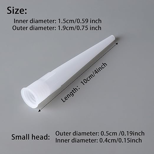 QDiShi Caulking Nozzle Tips 10cm/4inch 30Pcs - Plastic Caulking Gun Extender for Seamless Sealant Application, Caulk Nozzle Tip Tool