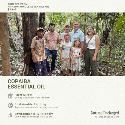 Copaiba Essential Oil - Direct from Amazon Jungle Essential Oils Brazil - Steam Distilled - Aceite de Copaiba for Aromatherapy, Massage, Diffuser, DIY Candle and Soap Making - 15ml