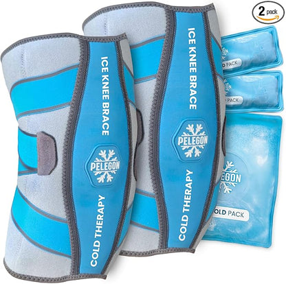 Knee Ice Pack Wrap - Adjustable Ice Pack for Knees Surgery, Replacement, Arthritis Pain, ACL, Sports Injuries, Post Surgery, for Long Duration - 2 Pack