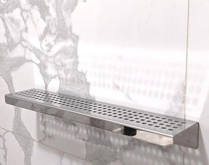 SereneDrains Stainless Steel Polished Chrome Shower Shelf for Inside Shower Drill in Wall Mount Small Bathroom Shelf Decor Organizer Rack Caddy Floating (Polished Stainless Steel, 12 Inch)