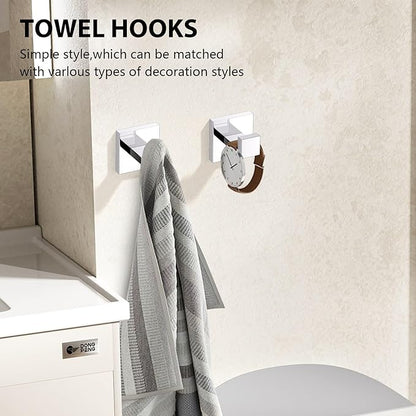 YACVCL 5-Piece Bathroom Hardware Accessories Set 23.6 inch Towel Bar Set Modern Towel Rack Kit Stainless Steel Wall Mounted (Polished Chrome)