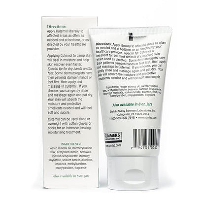 Cutemol Emollient Moisturizing Cream - Serious Moisturizer Lotion Balm for Recovering Dry, Damaged Skin - Hydration for Cracked Hands and Feet, Eczema, Psoriasis, and Raw Skin (2 oz)