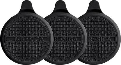 MR.SIGA Silicone Bathtub Stopper, Drain Stopper for Shower, Sink, 5.1" Diameter, Black, 3 Pack