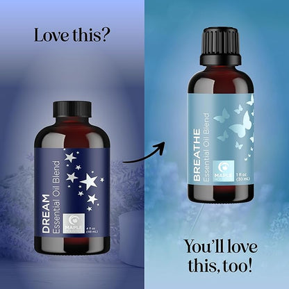 Sleep Essential Oil Blend for Diffuser - Dream Essential Oil for Diffusers Aromatherapy and Wellness with Ylang-Ylang Clary Sage Roman Chamomile and Lavender Essential Oil for Nighttime Support 4oz