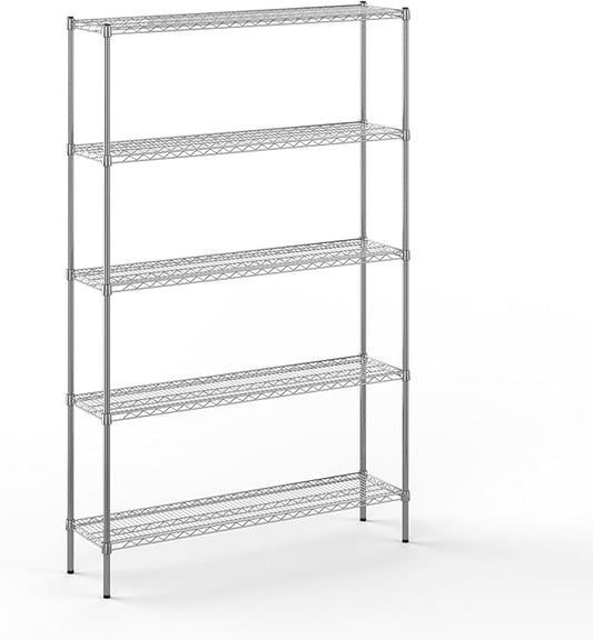 14" Deep x 54" Wide x 86" Height Wire Shelving Kit | 5-Tier | NSF Commercial Storage Rack Unit