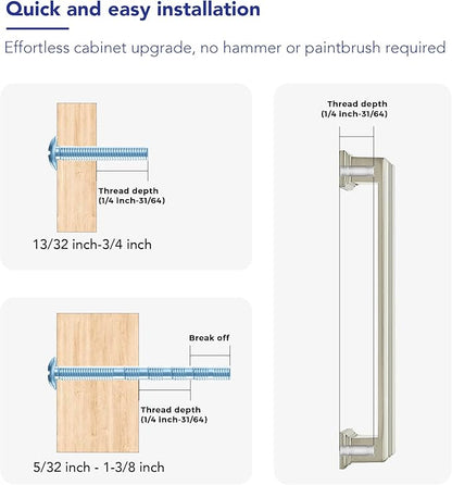 Ravinte Hardware 1 Pack Brushed Nickel Cabinet Pulls, 5 Inch (128mm) Hole Center Zinc Alloy Drawer Handles for Kitchen Cabinets, Cupboards, Dressers, Square Solid Metal Hardware