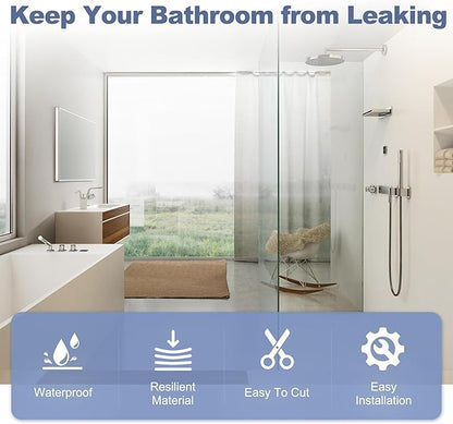 4-Pack Frameless Shower Door Bottom Seal for 1/4 Inch Thick Glass Doors – Stop Shower Leaks and Create a Water Barrier (1/4” x 39”)