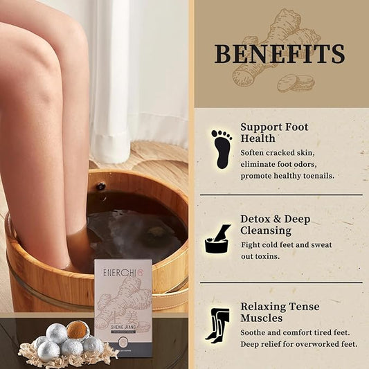 Ginger Cleansing Foot Soak for Circulation, Reduce Swelling, Edema Relief for Legs & Feet, Spa Pedicure for Tired Muscle & Relaxation, Lymphatic Drainage Feet Spa Soak, Natural Foot Soaking Salts