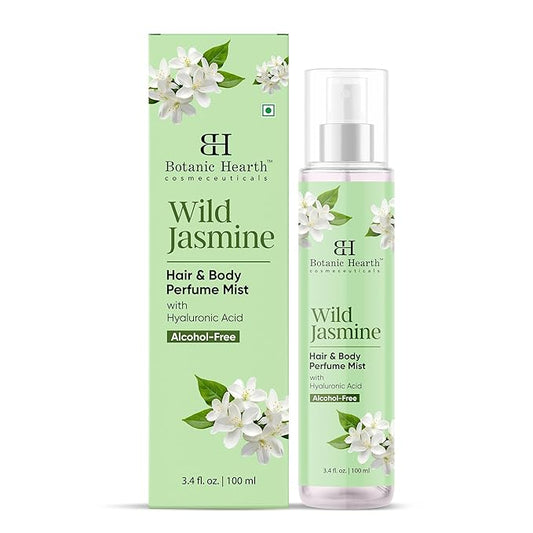 Botanic Hearth Wild Jasmine Hair Perfume for Women & Body Perfume Mist 3.4 fl oz – Alcohol-Free, Hydrating & Refreshing Body Spray with Hyaluronic Acid – Long-Lasting Floral Fragrance