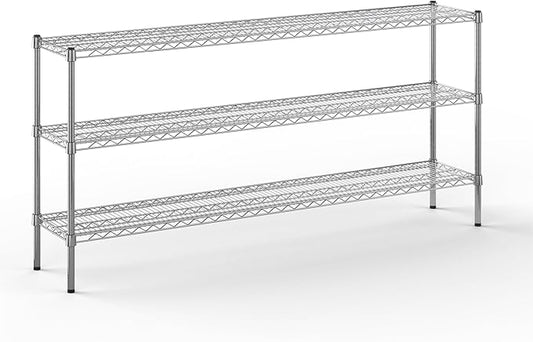 14" Deep x 72" Wide x 34" Height Wire Shelving Kit | 3-Tier | NSF Commercial Storage Rack Unit