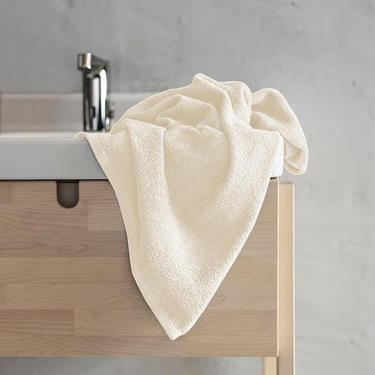 Delara 100% Organic Cotton Towels 650 GSM Plush Feather Touch Quick Dry Towel, 12-Piece Towel Set GOTS Certified, Oeko-Tex Green Certified, 1 Bath Towel, 1 Bath Sheet, 4 Hand Towels & 6 Wash Cloths