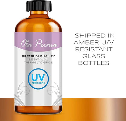 Ola Prima Rose Geranium Essential Oil - Premium Grade for Aromatherapy, Diffuser, Candle & Soap Making, Dropper - 4 fl oz - Rose Geranium - Rose Oil for Candle Making