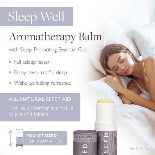 Scentered Aromatherapy Balm Stick - Sleep Well Lavender Essential Oil Roll On to Help Sleep - Natural Sleep Aid with Palmarosa & Ylang Ylang - Self-Care Stocking Stuffers for Women