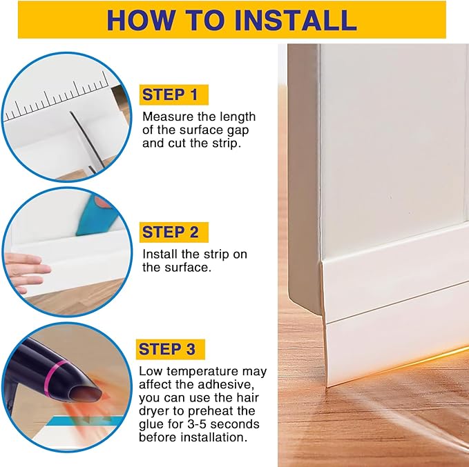 Weather Stripping 49.2FT(L) x 2in(W) Door Draft Stopper Silicone Seal Strip for House and Glass Shower, Door Sweep for Collision and Gaps of Doors and Windows, Weatherproof Soundproof (Transparent)