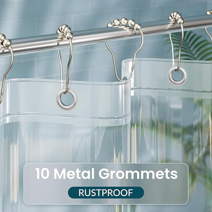 Titanker Shower Curtain Liner 60x72, Clear Plastic Shower Liner Lightweight PEVA Waterproof Shower Curtains for Bathroom with Magnets and Rustproof Grommet Holes