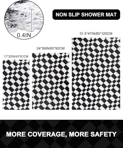 Shower Mat Non Slip - Quick Drying Anti Slip Shower Mats for Inside Shower, Soft PVC Loofah Foot Scrubber Mat, Extra Large Bath Mat for Shower, Tub, Bathroom, Floor, Kitchen, Home, Pool, Hotel