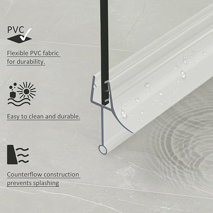 Frameless Shower Door Bottom Seal, 4 Pcs Shower Door Seal Strip for 5/16" Glass Shower Door Sweep, Stop Shower Leaks and Create a Water Barrier 31.5" Long Sweep