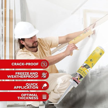 XFasten White Silicone Caulk 10.1oz (8-Pack, 80.8oz Total) Odorless 100% Silicone Waterproof Sealant for RV Caulking Exterior, Aquarium Silicone, Bathtub Caulk, Window | Outdoor Caulking Weatherproof
