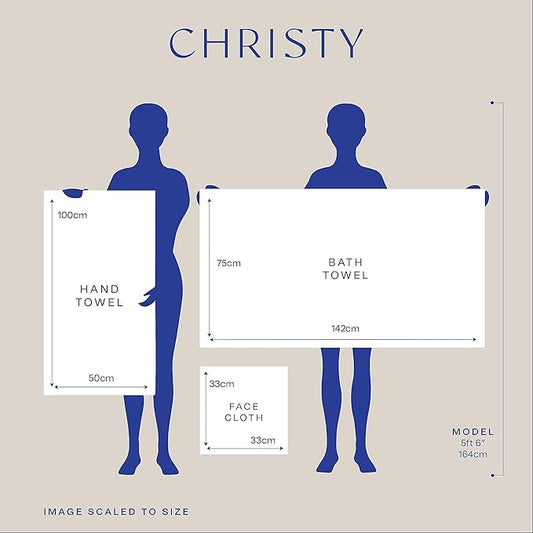 Christy Renaissance 6 Piece Blue Towel Set | 100% Egyptian Cotton | Luxury Bathroom Towels | Soft and Super Absorbent | 675 GSM | 2 Bath Sheet 2 Hand 2 Face | Denim