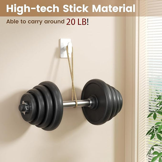 pickpiff Adhesive Towel Hooks for Bathroom: 20LB Extra Strong Wall Hanger for Shower Kitchen RV Dorm Apartment, White 4 Pack