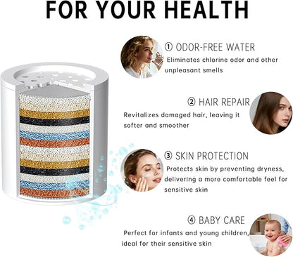 13 Inch Filtered Rainfall Shower Head with Multi-Function Handheld Sprayer Combo, 3-Way Metal Extended Diverter with Holder and Metal Adjustable Curved Shower Extension Arm, Extra Long Hose Chrome