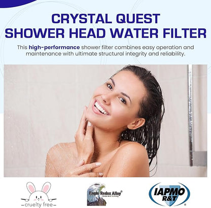 Crystal Quest Shower Filter with Shower Head - Chrome - Advanced Multi Stage Filtration for Cleaner Water - Removes Chlorine, Heavy Metals - Promotes Healthier Skin, Softer Hair - Long-Lasting