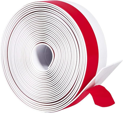 TORRAMI Silicone Door Sweep Draft Stopper 2 inch Width 20 Feet Length,Seal Insulation for Door Under Bottom, Gap, Side, Glass Shower Door, Sliding Door,White