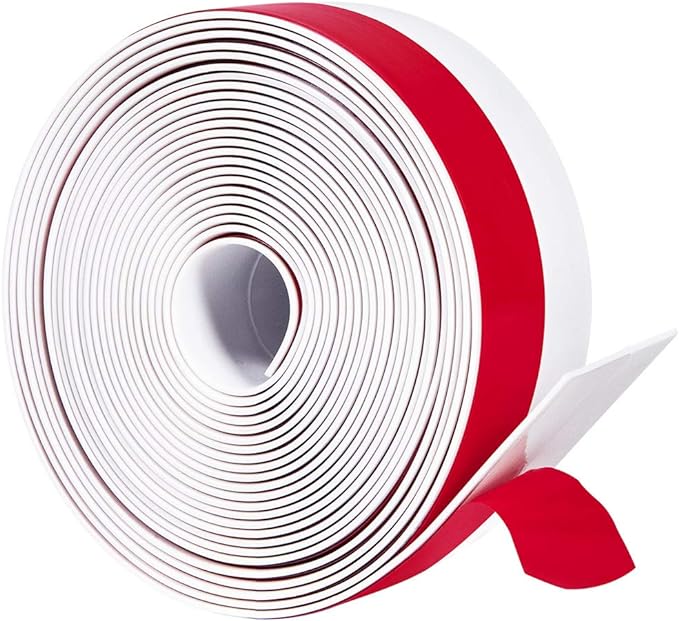 TORRAMI Wide Silicone Weather Stripping 3 inch Width 20 Feet Length, Draft Stopper Seal for Barn and Garage Door Under Bottom,Top, Sides, White