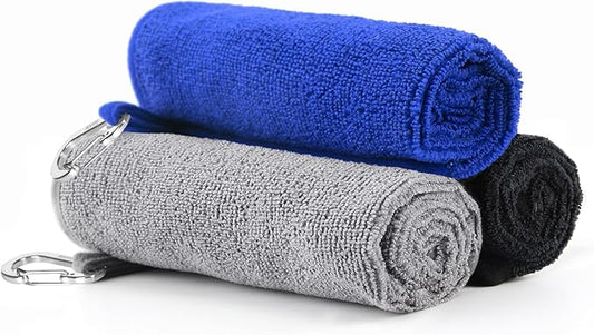 Booms Fishing B0T Microfiber Fishing Towel with Clip, 3 Pack Assorted Colors
