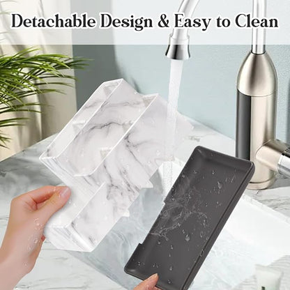 Toothbrush Holder,Bathroom Organizer Countertop, 5 Compartments Multifunctional Storage for Cosmetic, Makeup, Office Stationery Pencil,Toothpaste, Toothbrush,Ideal Gift for Home, Office