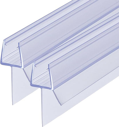 Shower Door Bottom Seal 2-Pack 1/4" x 39" Frameless Glass Shower Door Seal Strip Stop Leaks Create a Water Barrier with Extra Long Lip Covers up to 0.787" (20mm) Gap Replacement Bottom Seal