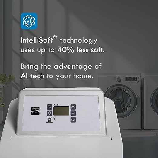 Kenmore 350 Water Softener System – 32,000 Grain Capacity Whole House Hard Water & Iron Reduction – Compact, Easy to Install, Salt Saving Technology