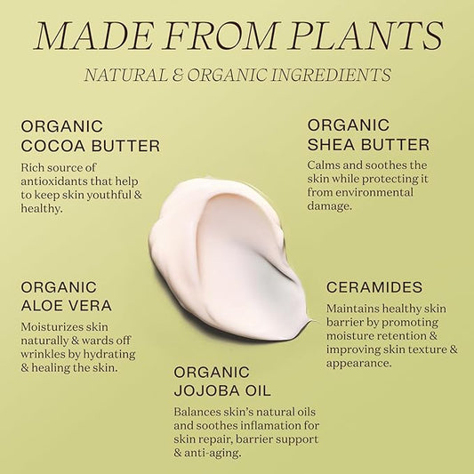 Ingreendients Hand & Body Lotion With Organic Cocoa Butter & Shea Butter - With Ceramides, Moisturizes and Rejuvenates Skin, Natural, Non Toxic, Vegan