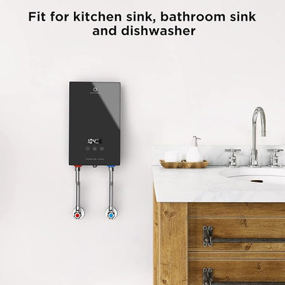 Airthereal Electric Tankless Water Heater, 8kW, 240 Volts - Endless On-Demand Hot Water - Self Modulates to Save Energy - Use for Faucet and Sink, Evening Tide series