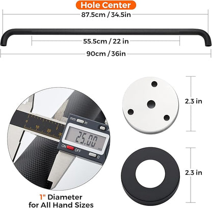 Grab Bars for Shower, 2 Pack 36-Inch Anti Slip Shower Handles for Elderly, Safety Shower Grab Bar, Stainless Steel Handicap Grab Bars for Bathroom (Black 1" Diameter)