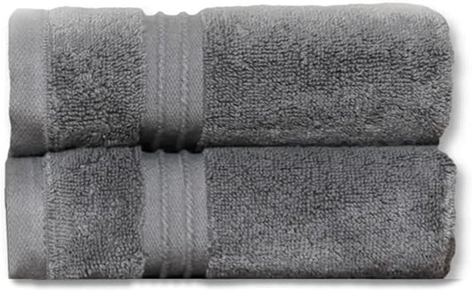 Milara Turkish Super-Plush Bathroom Hand Towels Set 2-Piece | Premium Cotton Hand Towels Set Absorbent, Durable with Hanging Loops | Anthracite (Dark Gray) Hand Towel, (16 x 30 Inches)