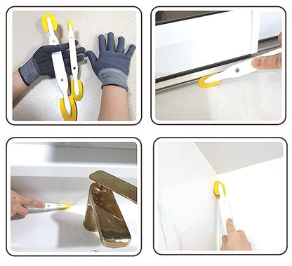 Caulk Caulking Silicone Sealant Finishing Tool (4-Size)- Ideal for DIY, Waterproofing, Grouting. Durable Urethane Rubber Design, Scratch Prevention (Two-Way (S+L) 2p)